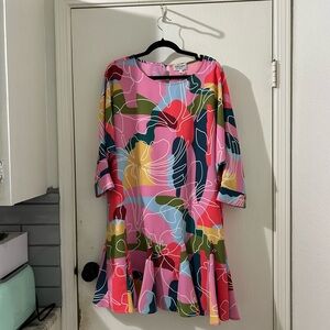 CROSBY by Mollie Burch Pink and Green Dress